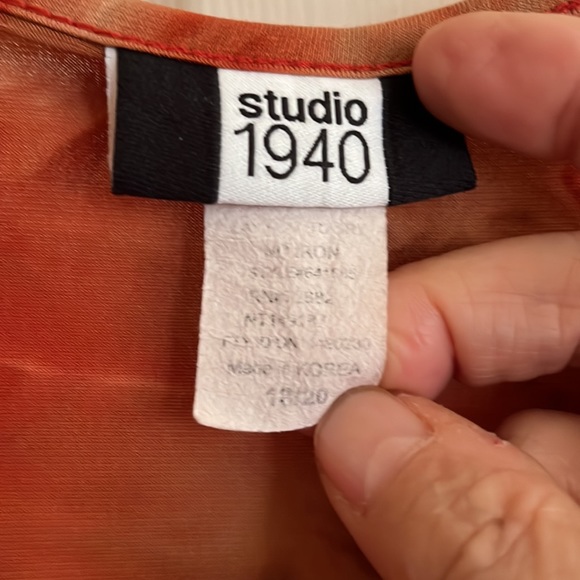 Vintage Studio 1940 boho style orange blouse size 18/20 - Picture 4 of 7